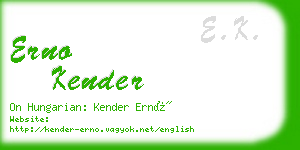 erno kender business card